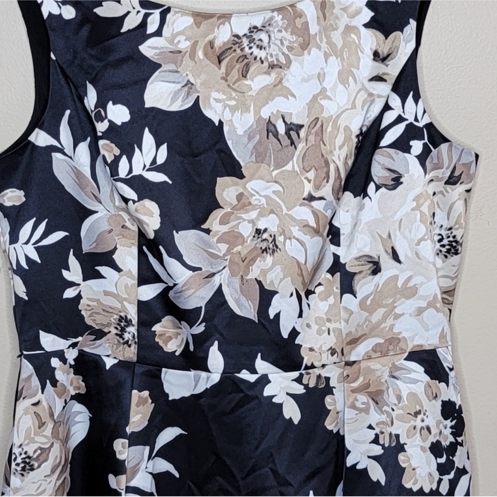 WHBM | Black Tan Cream Floral Print Dress - Picture 3 of 4